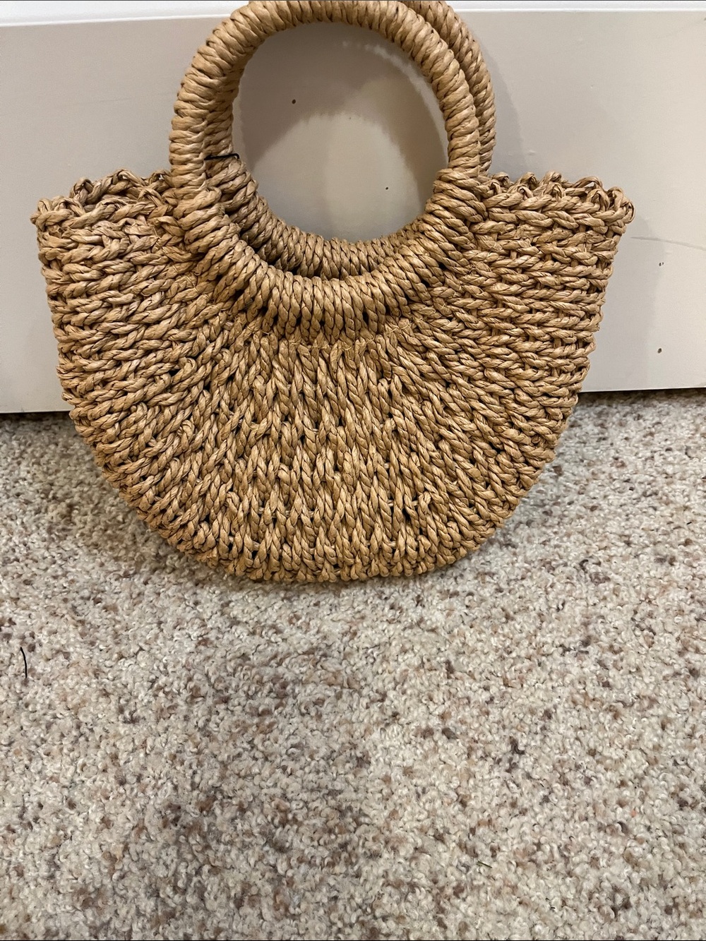 NWT Woven Round-Handle Tote in Natural - Picture 3 of 4